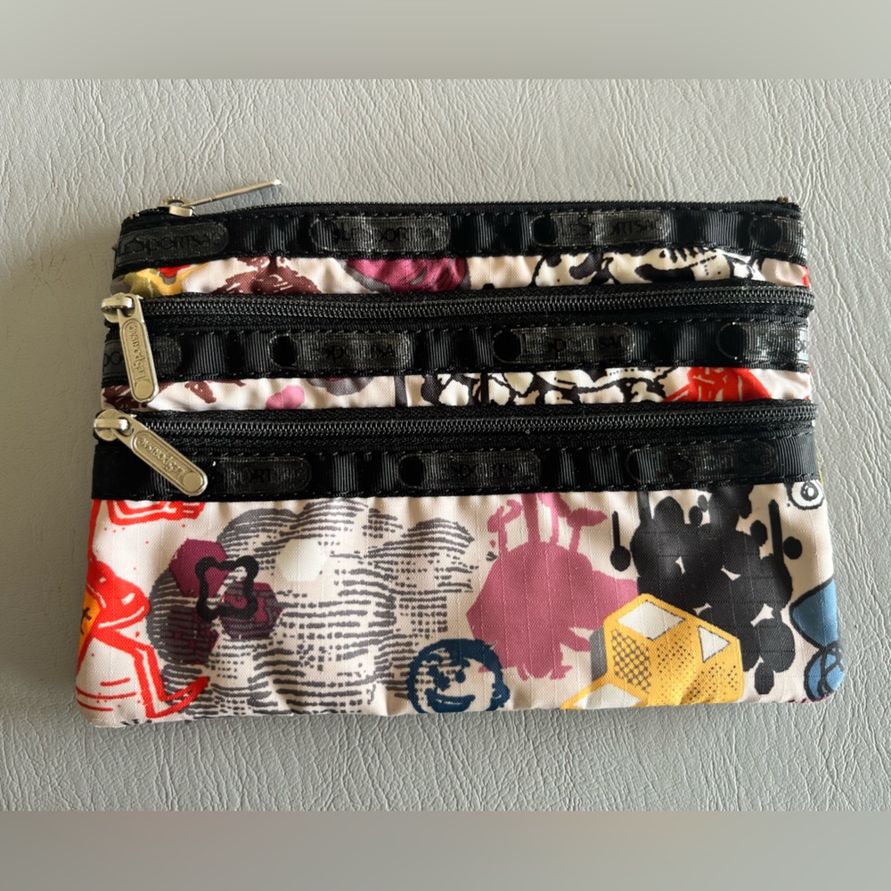 Lesportsac 3-zip cosmetic bag
